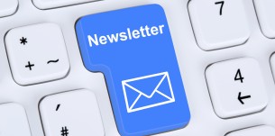 Sending newsletter on internet for business marketing campaign